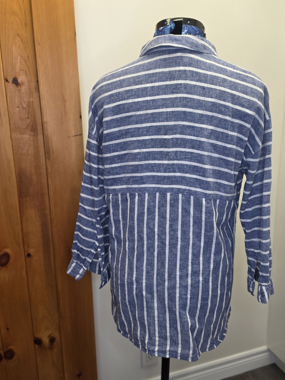 beachlunchlounge Navy and White Striped Tunic Shirt - Picture 2 of 7